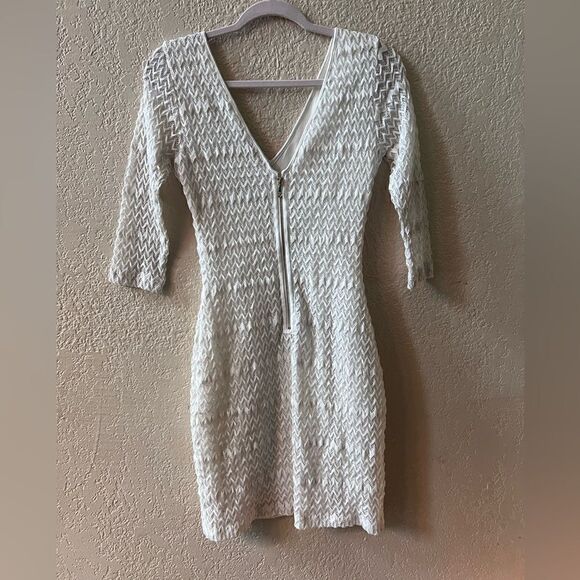 Guess Dress Bodycon Women’s Sz 8 White Y2K Lace - Picture 7 of 10